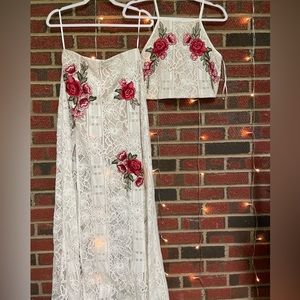 Lulu’s 2pc Set Maxi Skirt & Crop Top M